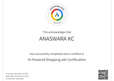 anaswarakc-ai powered shopping ads certificate anaswarakc-ai powered shopping ads certificate